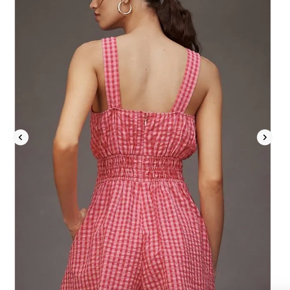 Anthropologie Somerset pink checked romper, XS, GL1303 - Picture 2 of 6